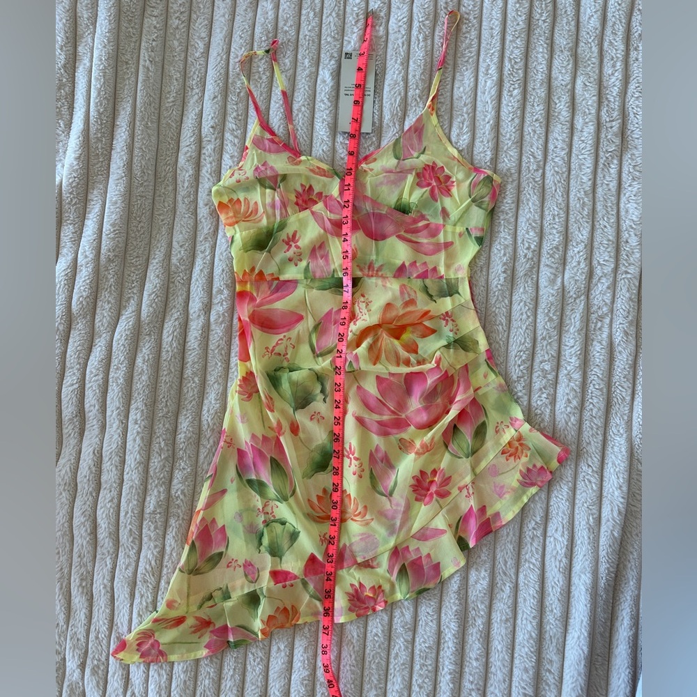 NWT Blackbough Bridget Sheer Sun Dress - Oasis - Asymmetrical Ruffled Slip - Picture 13 of 16